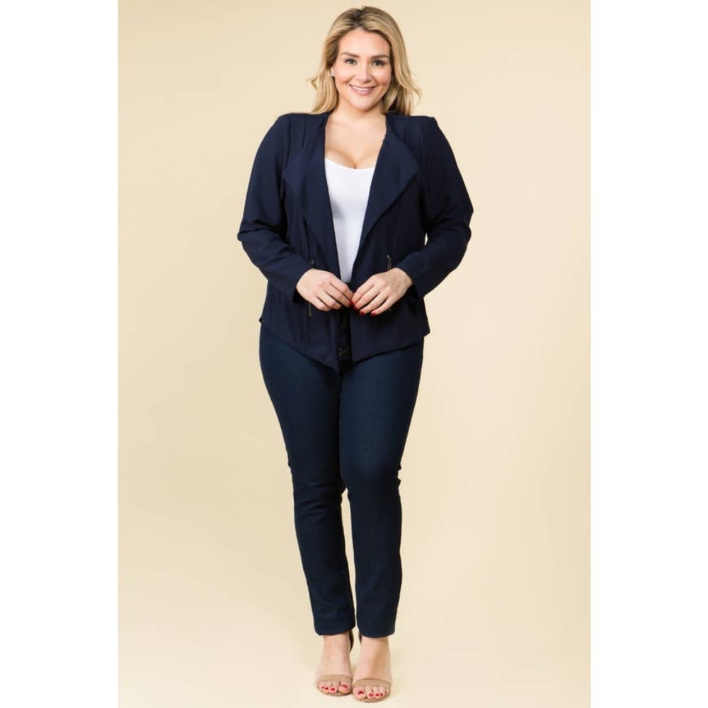 🔥🔥🔥PLUS SIZE OPEN FRONT DRAPED JACKET🔥🔥🔥